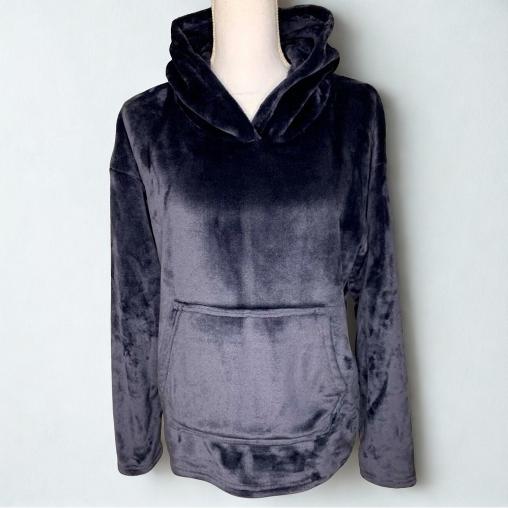 Champion Pullover Hoody Velour Navy Women Size Small